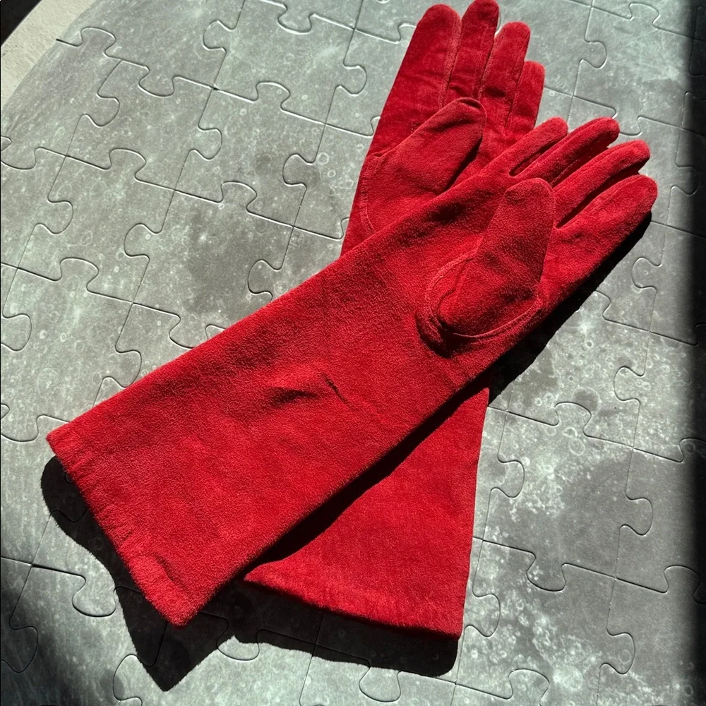 Van Raalte Gloves Suede Genuine Leather Fold Long Glove‎